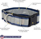 If It Barks - 1.5" Reflective Martingale Collar with Quick Snap Buckle for Dogs - Adjustable - Made in USA - Strong, Durable, and Comfy - Ideal for Training - Fits Most Breeds - Large, Navy