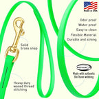 Viper Biothane K9 Working Dog Leash Waterproof Lead for Tracking Training Schutzhund Odor-Proof Long Line with Solid Brass Snap for Puppy Medium and Large Dogs, 20ft Tropical Green