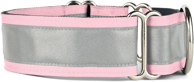 If It Barks - 1.5" Reflective Martingale Collar for Dogs - Adjustable - Made in USA - Strong, Durable, and Comfy - Ideal for Training - Suitable for Most Breeds - Large, Pink