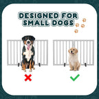 Semiocthome Bamboo Dog Gates Indoor 2-Panel Freestanding Puppy Gates for The House with 2 Metal Stands 24" H Folding Wood Pet Gate for Stairs Doorway, Fully Assembled Safety Fence - White