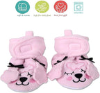 Cozy Fleece Baby Booties- Sherpa Baby Crib Booties Soft Soled Winter Shoes Unisex Fleece Booties Baby Boy, Baby Girl 0-6 Months