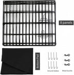 PETIME Foldable Metal Dog Exercise Pen/Pet Puppy Playpen Kennels Yard Fence Indoor/Outdoor 8 Panel 24" W x 36" H with Bottom Pad
