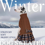 KYEESE Dog Sweater Dress Turtleneck Thick Knit Pullover for Cold Weather | Stretchy Fit, Lightweight & Warm, Cozy Knit Comfort, Cute Bow Accent, Gentle on Sensitive Skin, Comfortable Daily Wear