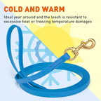 Viper Biothane K9 Working Dog Leash Waterproof Lead for Tracking Training Schutzhund Odor-Proof Long Line with Solid Brass Snap for Puppy Medium and Large Dogs, 10ft Cerulean Blue
