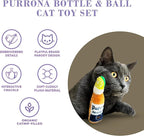 Haute Diggity Kitty Purrrona Beer Bottle + Ball Set, Soft Plush Cat Toys | 2 Pack Catnip Toys with Interactive Crackle Sound, Safe & Durable Cat Nip Kicker Toy for Outdoor & Indoor Cats & Kitten