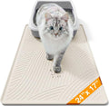 Cat Litter Box Mat - SM Small Medium Size 24 x 17 in, Water Proof, Kitty Litter Trapping Mat, Easy to Clean, Scatter Control, Odorless, Pet Supplies for Indoor Cats, Warm Beige