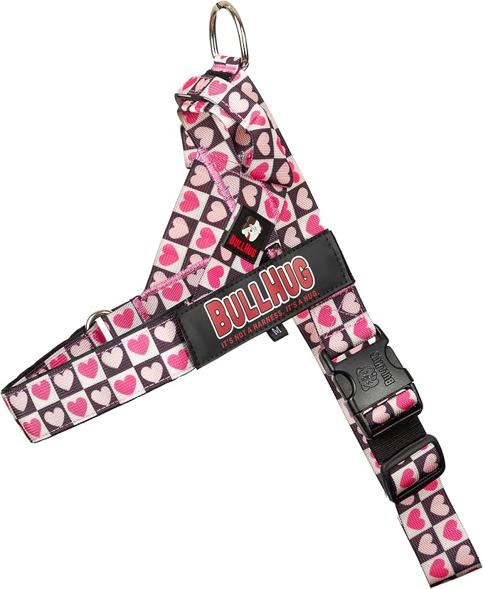 BULLHUG Adjustable Dog Harness– No Pull, No Choke – for English Bulldogs, French Bulldogs, Pugs & Broad-Chested Breeds – Easy, Safe Walks (Check, Small)