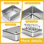 Stainless Steel Cat Litter Box for Kitten, Kitty & Senior Cats Pan | Metal Litter Box , Open Top Low Entry Litter Pan, Non-Stick Easy Clean Anti-Scratch Kitty Cat Box for Indoor Cats, Single Pan