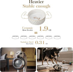 MALACASA Ceramic Dog Food Bowl, Water Dish for Medium Breeds, 3.5 Cups | Five-Leaf Grass Pattern, ceramic pet bowl, food and water dish, dishwasher and microwave safe, for medium dogs