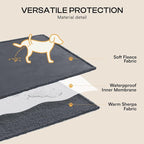 Luciphia Waterproof Blanket for Large Dog, Reversible Sherpa Bed Cover | waterproof pet blanket sherpa fleece reversible couch cover bed protector from spills scratches, Dark Grey 90" x 82"