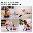 Kuoser Dog Socks for Hardwood Floors Anti Slip, Grippy Socks for Dogs to Prevent Licking Paws, Comfy Booties Dog Anti Scratch Socks Pet Protectors for Jnjured Paw, 4 Pack-XS