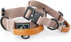 MADE TO ROAM Control Dog Collar | Leather Handle & Heavy Duty Metal Buckle | Premium adjustable collar with vegan leather handle. Fits medium to large dogs. 15 colors. Matching leash & harness