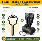 Dog Poop Black Bags with Dispenser (700 Bags) doggy poop bags Pickup Bag 35 Refill Rolls Dog Waste Bags Cat Litter & Poop Bags (35 Rolls, Uscented)