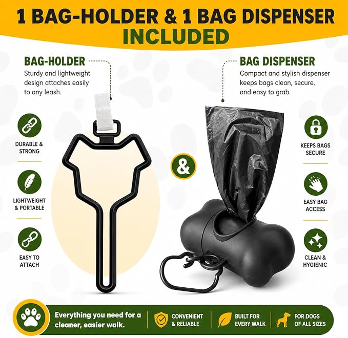 Dog Poop Black Bags with Dispenser (700 Bags) doggy poop bags Pickup Bag 35 Refill Rolls Dog Waste Bags Cat Litter & Poop Bags (35 Rolls, Uscented)