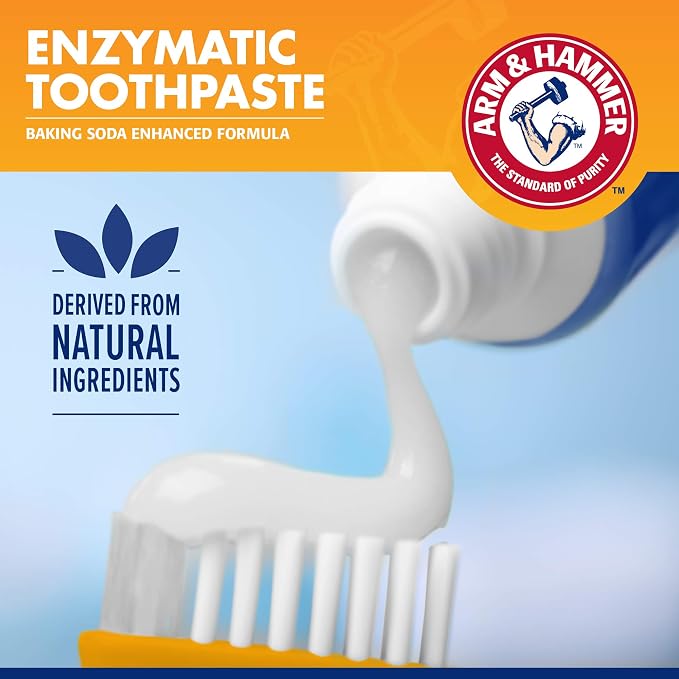 Arm & Hammer Tartar Control Dog Dental Kit, Banana Mint, 3-Piece, 48-Pack | Enzymatic toothpaste with toothbrush and fingerbrush, baking soda formula safe for puppies