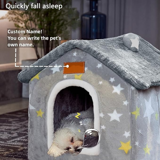 BXEBUI Dog House Indoor Memory Sponge, Foldable Dog House Kennel Bed Mat with Cushion for Small Medium Large Dogs Cats, Winter Warm Cat Nest Puppy Cave Sofa Pet Products (XL)