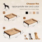 Czpalo Elevated Dog Bed with Removable Bolster Cushion Mat, Raised Pet Cot for Large Sized Dogs with Breathable & Washable Mesh, Indoor & Outdoor Pet Hammock with Skid-Resistant Feet.