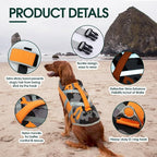 Kuoser Reflective Dog Life Jacket, Dog Life Vest for Swimming Boating | Adjustable Pet Lifejackets, High Flotation Doggie Swimsuit with Rescue Handle for Small Medium Large Dogs
