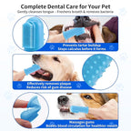 Pet Dematting Comb, 9+17 Tooth Rake with 2 Finger Toothbrushes | 9+17 tooth comb | 2 finger toothbrushes | 2 storage cases | dogs and cats