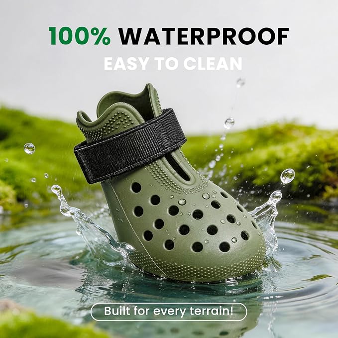 Dog Shoes for Hot Pavement - Comfortable Paw Protection for Medium & Large Dogs, Adjustable Strap & Non-Slip, Easy-Clean, Outdoor Sports Boots, Dog Booties for Summer Rain (Green, XL)