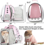 Lollimeow Cat Carrier Backpack, Expandable Bubble Pet Carrier for Cats and Small Dogs, Airline Approved Travel Backpack for Hiking, Walking & Outdoor Adventures - Supports up to 14 lbs