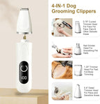 4-in-1 Dog Grooming Kit, Dog Clippers for Grooming Heavy Thick Coats | Low Noise Cordless Dog Hair Trimmer & Shaver with Paw Trimmer, Full Body & Paw Grooming Set for Small Large Dogs Cats