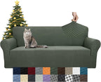 YEMYHOM Couch Cover Latest Jacquard Design High Stretch Sofa Covers for 3 Cushion Couch, Pet Dog Cat Proof Slipcover Non Slip Magic Elastic Furniture Protector (Large, Army Green)