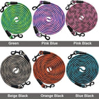 BTINESFUL 12/20/30/50/75ft Dog Tie Out Long Tether Rope Dog Lead for Yard | Large Medium Dogs Outdoor Training, Playing, Camping, Backyard Dog Leash (30 Foot, Pink Black)
