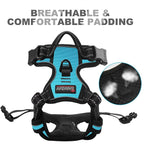 BARKBAY No Pull Dog Harness Front Clip Heavy Duty Reflective Easy Control Handle for Large Dog Walking(Blue,XS)