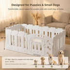 Dog Playpen with Divider & Washable Floor Pad, 6-Panel Indoor Puppy Playpen for Small Dogs & Puppies, 24" Tall Premium HDPE Panels, 60"x30"x24", Tool-Free Setup (White)