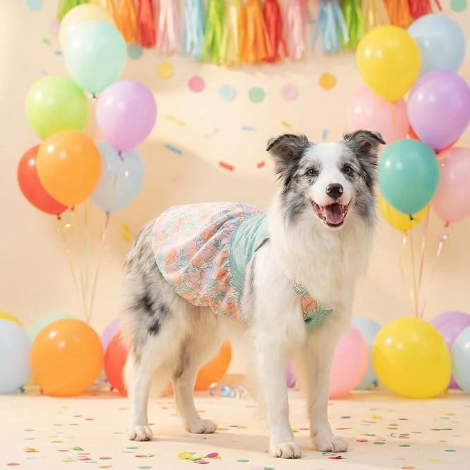 FLAdorepet Large Dog Dress Birthday Easter Outfits Summer Dog Clothes,9XL | Prefect for Wedding Holiday Spring;For Medium Large Giant Dog;Pitbull Labrador Rottweiler;Soft Fabric;Tulip Floral Print