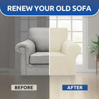 Stretch Chair Sofa Slipcover, Single Couch Cover,Beige | 1-Piece Washable Sofa Cover,Pet Friendly (31"-55") Furniture Protector Soft Jacquard Elastic Bottom for Dogs & Kids