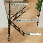Mumeasy 30" Tall Baby Gate for Stairs & Doorways, No Bottom Bar Dog Gate | 29.5-43.3" Expandable Hardware Mounted, Auto Close Extra Wide Walk Thru Pet & Toddler Proof Safety Gate Indoor, Hallway,Black
