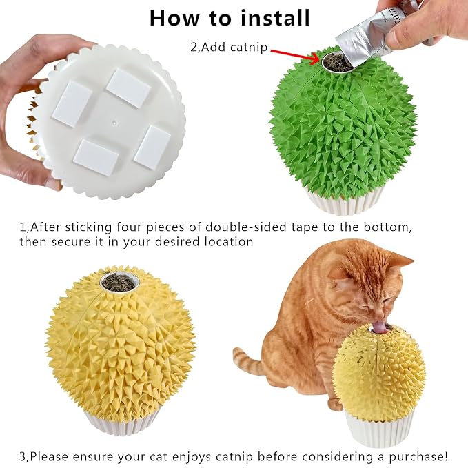 miwoowim Cat Face Scratcher Wall Corner Massage Comb, Self Grooming Brush | Catnip Feeder Toy with Catnip. Multi-purpose scratcher. Easy to install with adhesive tape. Removes loose fur