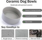 MateeyLife Ceramic Dog and Cat Bowls with Stand, 2-Pack Food and Water Bowl Set - Non-Slip Pet Bowls for Cats,Puppies and Small Dogs, 13.5OZ（Grey）