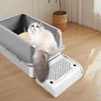 Cat Step for Litter Box, Litter Box Ramp with Filter Function, White | Cat Litter Box Step for Kitten & Elderly Cats, Washable Double Layer Litter Catcher, Non-Slip Litter Catcher, Easy to Clean