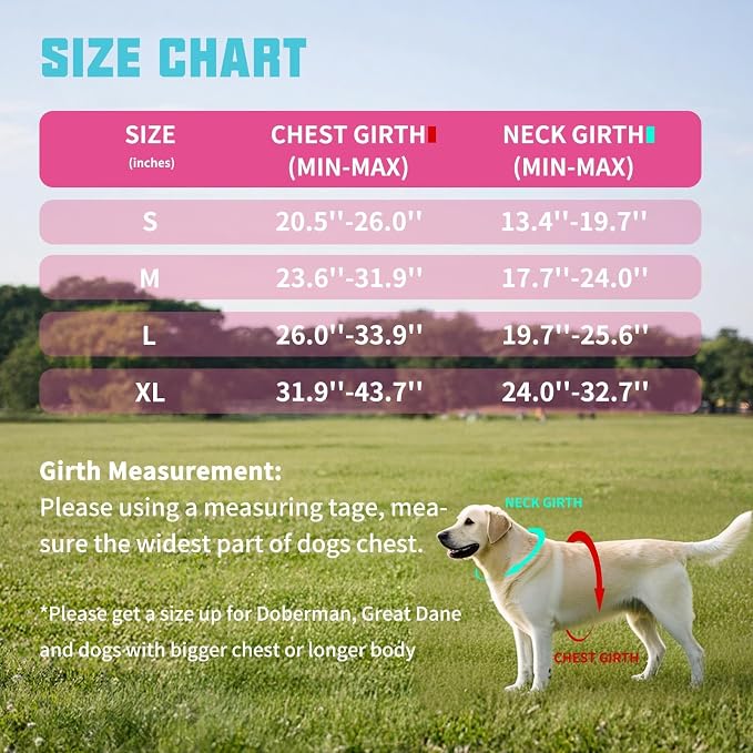 AUROTH Dog Harness and Leash Set, Soft Padded Service Dog Vest with 5.25FT Dog Leash, No Choke, Easy On Pet Vest, Adjustable Reflective No Pull Pet Vest Medium Sized Dog, Easy Walking and Training