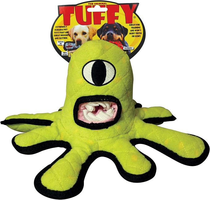 TUFFY® 2 Pack Alien and Bat Ultra Durable Plush Dog Toys | Multiple Layers & Reinforced Seams, Washable and Floats, Original Construction