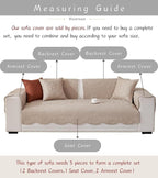 Luxury Vintage Cotton Embroidery Sofa Cover Soft Farmhouse Seat Cushion Cover Floral Quilted Sectional Couch Cover Anti-Slip Sofa Slipcovers Furniture Protector for Dogs Cats (Khaki,28"x70")