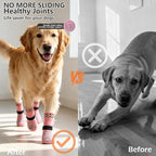 EXPAWLORER Dog Socks for Hot Pavement to Prevent Licking Paws, Non-Slip Dog Grippy Booties Shoes for Hardwood Floors, Traction Control Boots & Paw Protectors for Small Medium Large Senior Dogs Pink L