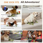 Anti Slip Dog Socks to Prevent Licking Paws, Dog Shoes for Hot/Cold Pavement, Dog Boots on Hardwood Floors, Traction Control Dog Booties & Paw Protectors for Small Medium Large Senior Dogs