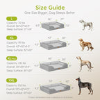 CWAWZ Jumbo Dog Beds for Extra Large Dogs, Orthopedic Dog Bed with Cooling Gel Memory Foam, Waterproof Pet Bed with Removable Washable Cover, 45" Pet Sofa Couch Velvet with Bone Toy, Light Gray