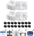 Veken Cat Water Fountain Filters, 16 Pack Replacement Filters | and 16 Pack Replacement Pre-Filter Sponges Set for 50oz, 84oz, 95oz or 108oz Automatic Pet Fountain Dog Water Dispenser