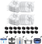 Veken Cat Water Fountain Filters, 16 Pack Replacement Filters | and 16 Pack Replacement Pre-Filter Sponges Set for 50oz, 84oz, 95oz or 108oz Automatic Pet Fountain Dog Water Dispenser