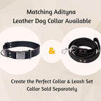 ADITYNA Black Leather Dog Leash for Large & Extra-Large Dogs, 6ft x 1" | Soft yet strong leather leash for walking, training, hiking — great for Great Dane, Rottweiler, Cane Corso, Mastiff.