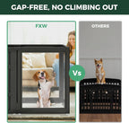 FXW AuraSpace Clear Acrylic Indoor Dog Playpen, 35" H, 8 Panels, Black | Open View, Modern Home Fit, No Climbing Bars, Tool-Free Setup, For Medium Dogs