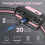 Dog Bark Collar for Large Medium Small Dogs, Rechargeable Smart Bark Collar, Anti Barking, Humane Dog Training Device with 5 Adjustable Sensitivity Beep Vibration(Pink)