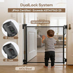 SPACEANY Retractable Safety Baby Gate or Mesh Dog Gate,Durable Portable Mesh Retractable Gate,Easy to Use for Stairs, Doorways, Hallways, Indoor, Outdoor, 33.5" Tall, Up to 45" Wide, Black