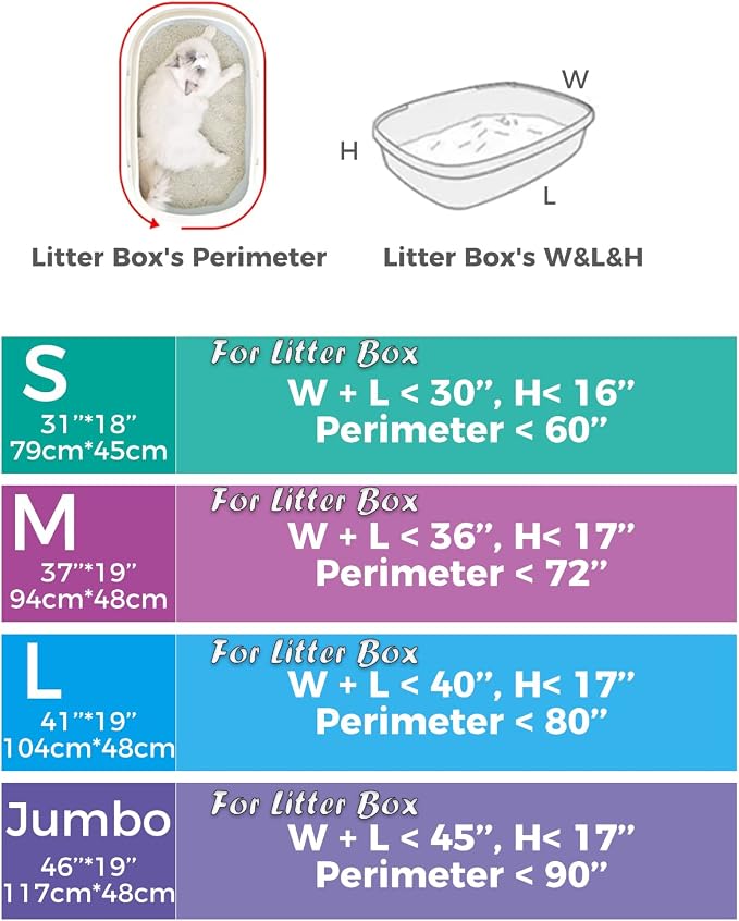 Cat litter Box Liners, 30 Count 46" x 19" XXL Heavy Duty Litter Tray Liner Bags with Drawstring for Extra Large Cat Litter Box