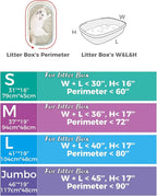 20 Count Jumbo Cat litter Box Liners, 46" x 19" Extra Large Heavy Duty Litter Pan Liner Bags with Drawstring for Pet Cat Litter Tray (Unscented)